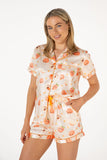 Sweet Peach Satin Set